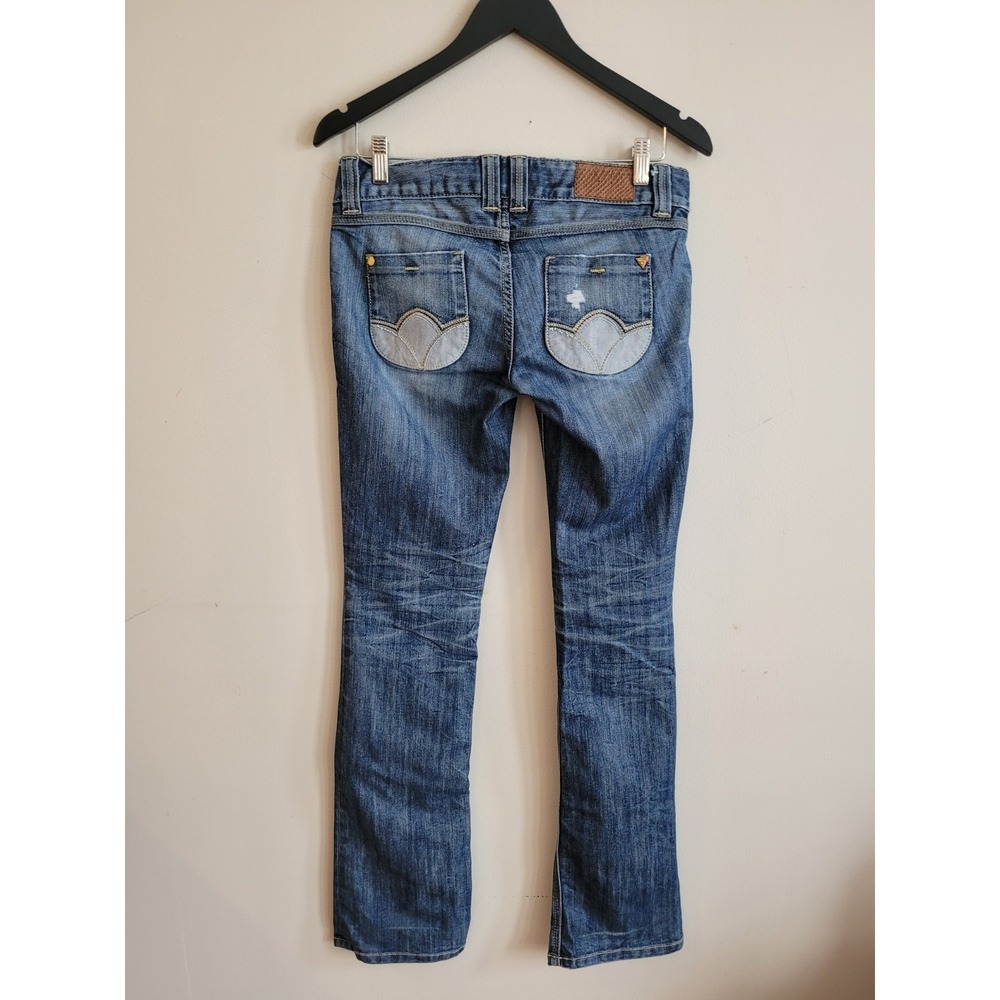 Guess Jeans Womens Size‎ 27 Boot Cut Low Rise Dark Wash Denim Stretch Daredevil
